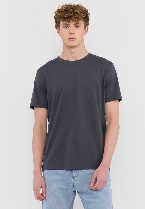 Polera Hombre Lisa R-Neck Gris