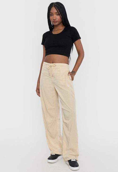 Pantalón Mujer Parachute Beige