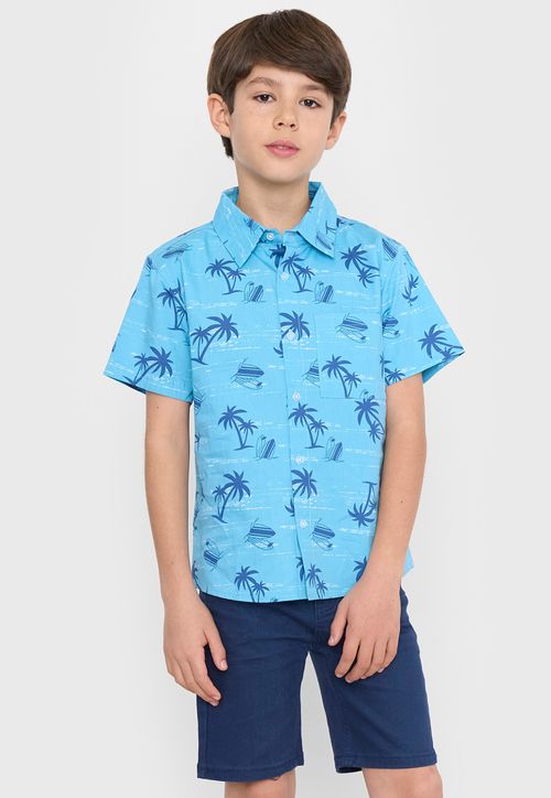 Camisa Niño Kids Fullprint Celeste
