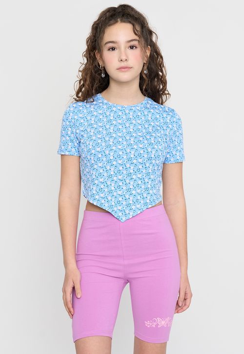 Polera Niña Teen MC Full  Celeste