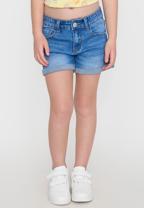 Short Niña Kids Denim Color Azul Medio