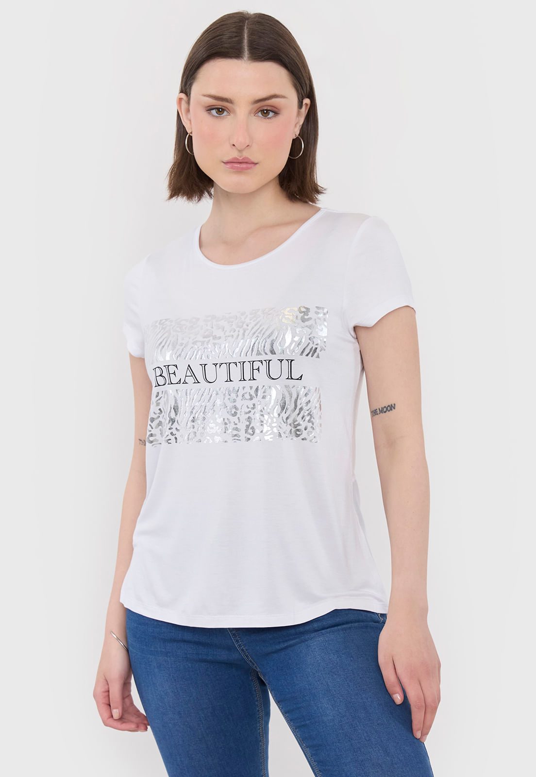 Polera Mujer Viscosa Blanco Beautiful
