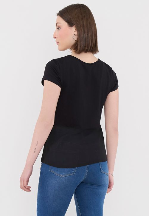 Polera Mujer Viscosa Negro J Adore