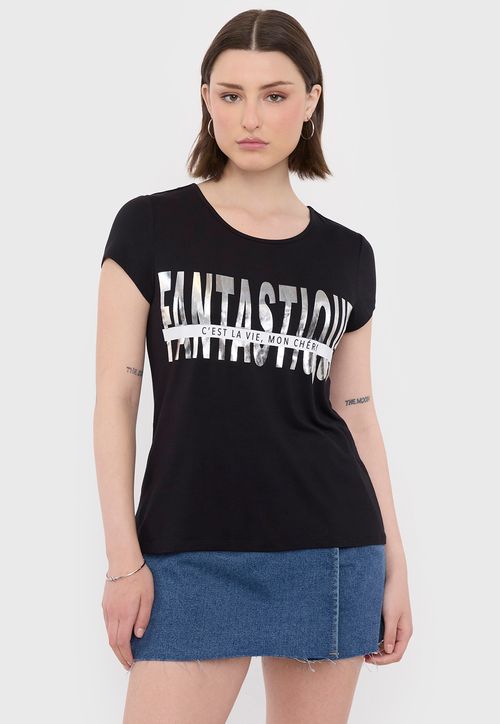 Polera Mujer Viscosa Negro Fantastique