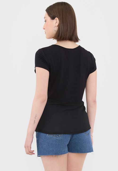 Polera Mujer Viscosa Negro Fantastique