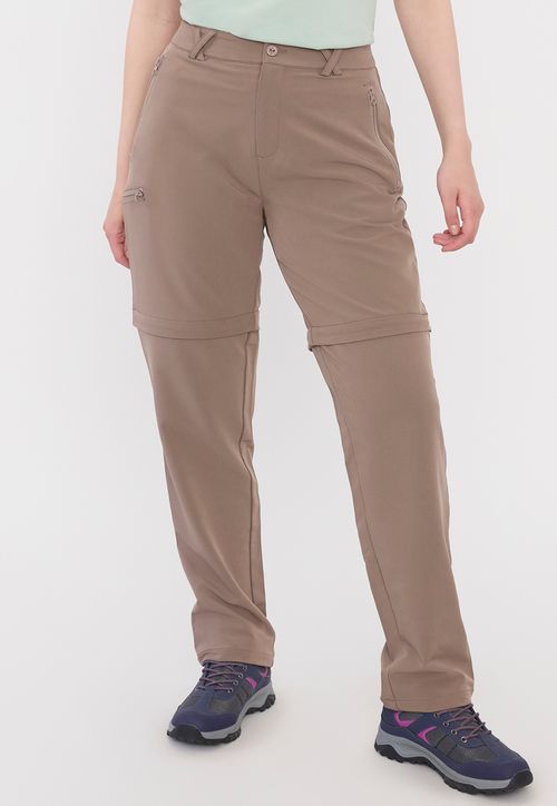 Pantalón Outdoor Mujer Taupe Desmontable
