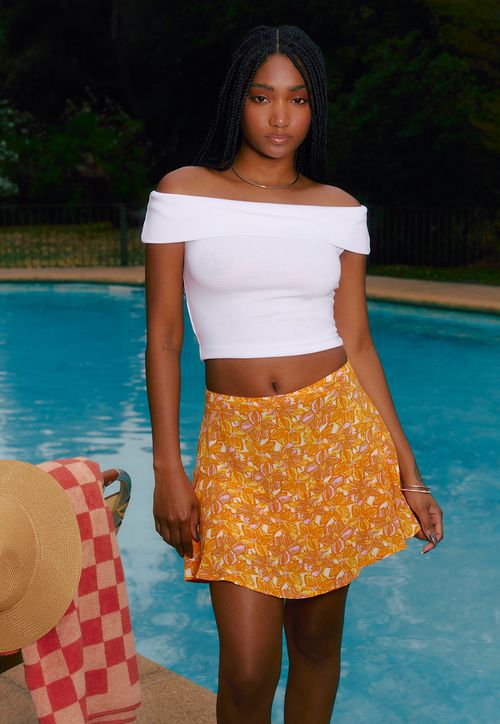 Short Mujer Falda Mujer Mujer Ecru Tropical
