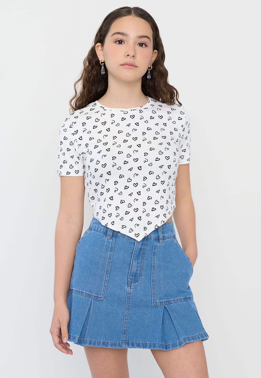 Polera Niña Teen MC Full Blanco