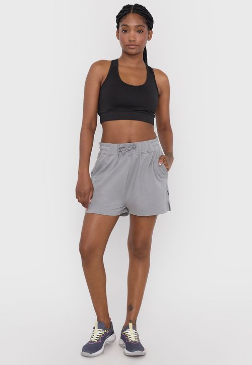 Short Mujer Deportivo Buzo Color Gris