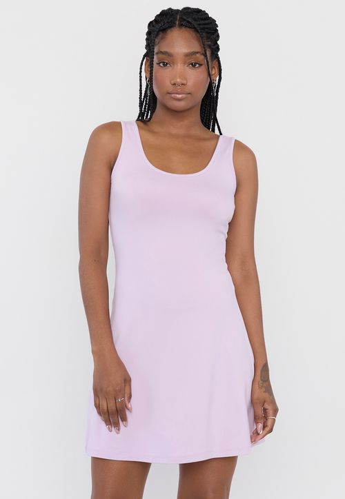 Vestido Mujer Corto Pabilo Ancho Lila
