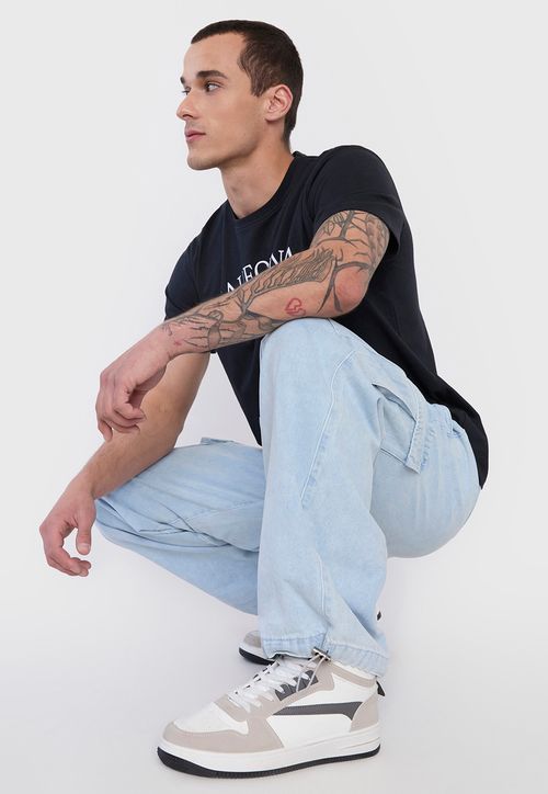 Jeans Hombre Parachute Fit Cargo Azul Claro