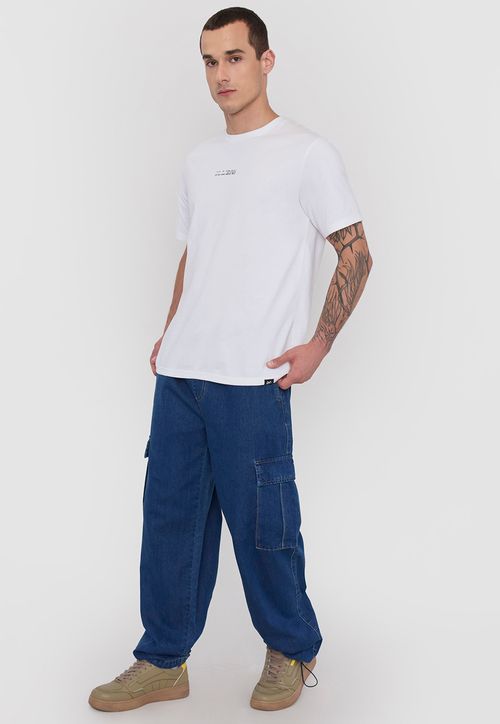 Jeans Hombre Parachute Fit Cargo Azul Medio