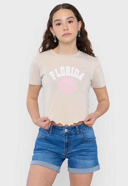 Polera Niña Teen MC Fun Roulette Beige