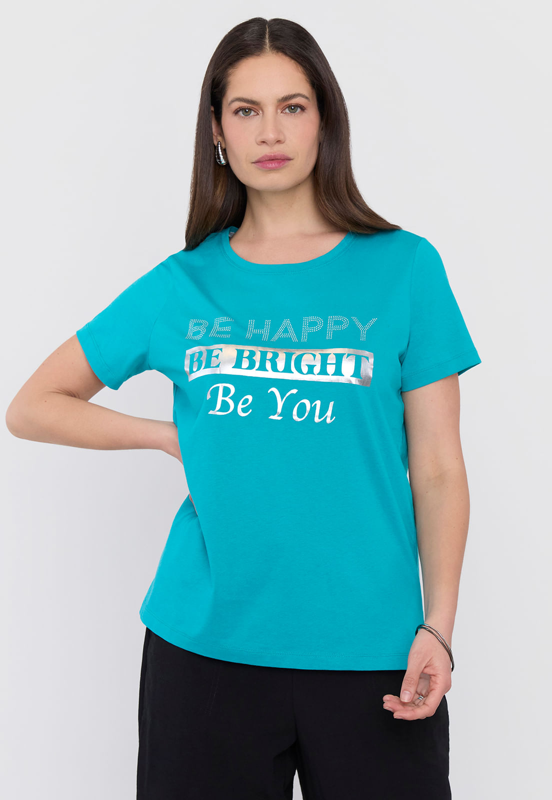 Polera Mujer M/C Focal Print Calipso