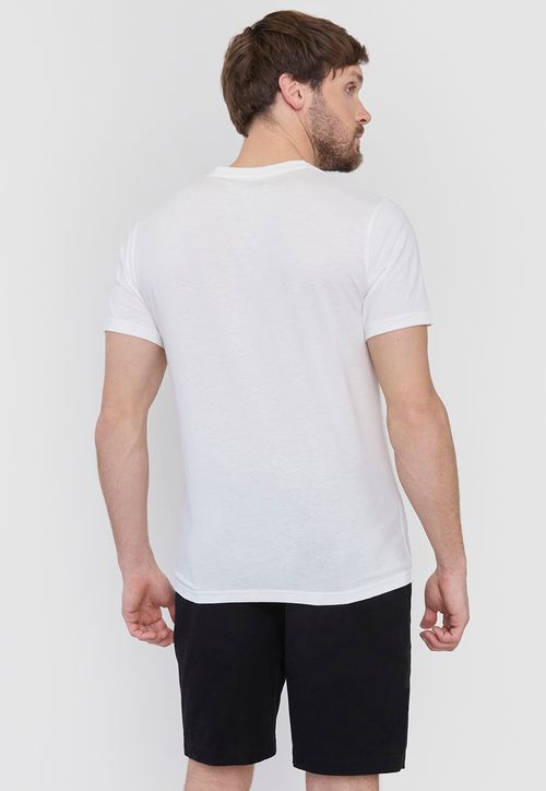 Polera Hombre Lisa Blanco V-Neck
