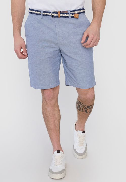 Bermuda Hombre Cinturón Azul