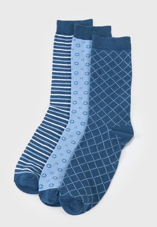 Calcetines Hombbre Tripack Mix Azul