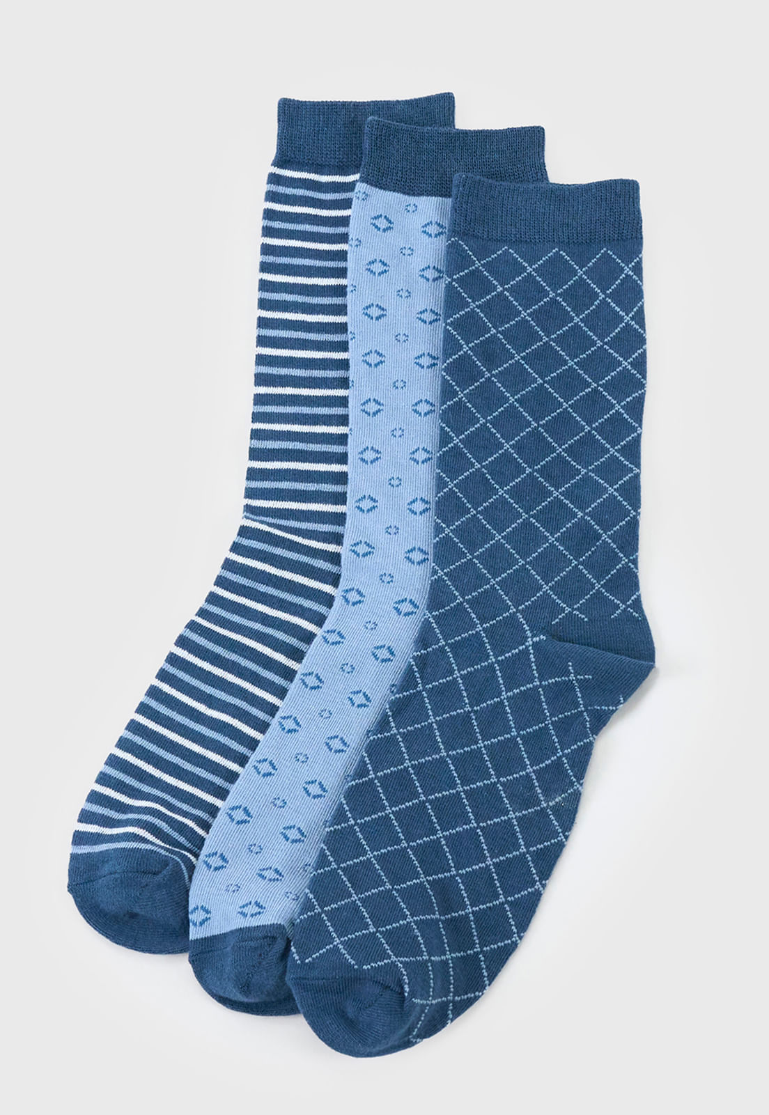 Calcetines Hombbre Tripack Mix Azul