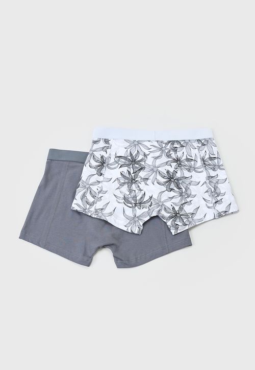 Bóxer Hombre Bipack Mix Print Gris/Blanco