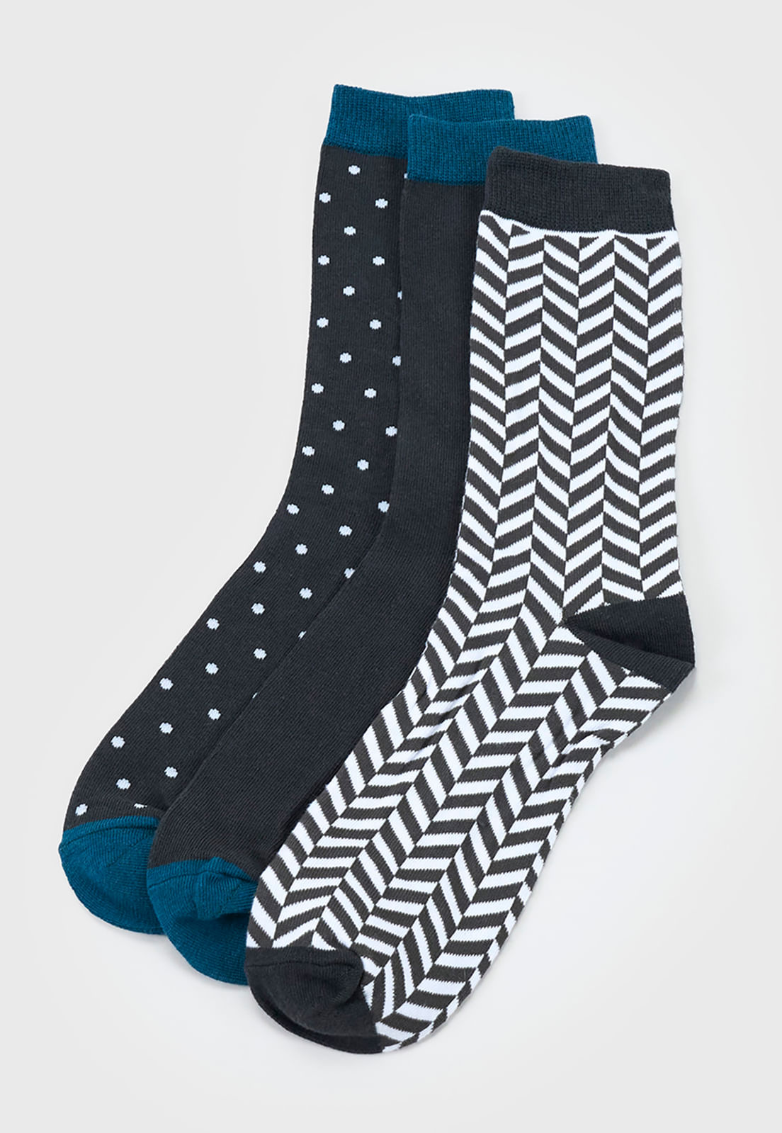 Calcetines Hombre Tripack Mix Navy Print