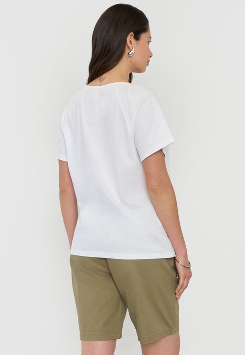 Polera Mujer Escote Macramé Ecru