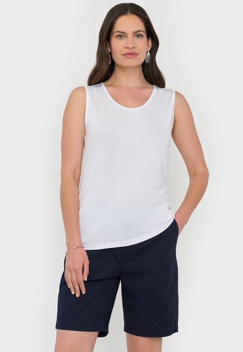 Polera Mujer Polyspandex Básico Beige
