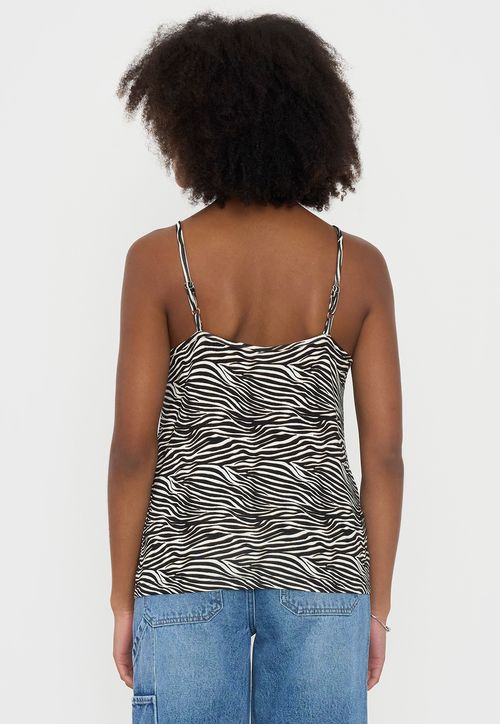 Polera Mujer Pabilo Print Cebra Beige