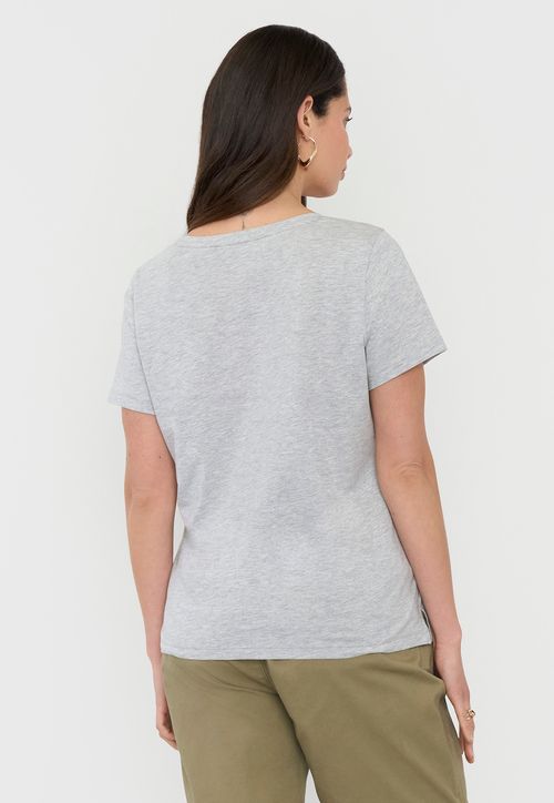 Polera Mujer M/C Focal Print Gris