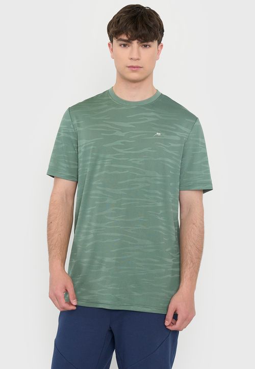 Polera Hombre Deportiva Texturizada Verde