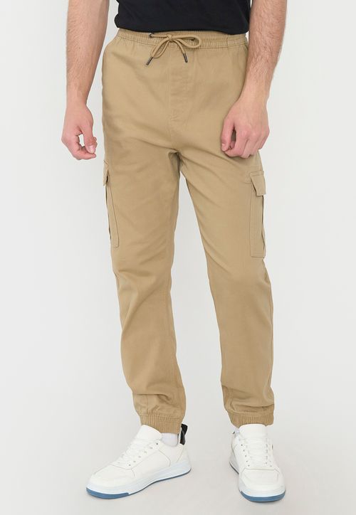 Pantalón Hombre Jogger Cargo Camel