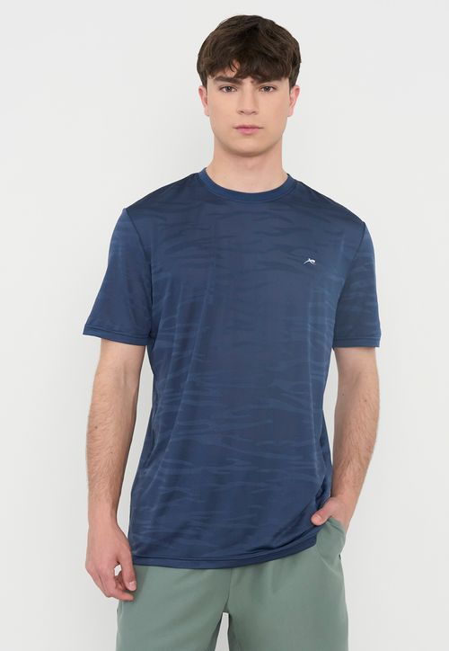 Polera Hombre Deportiva Texturizada Navy