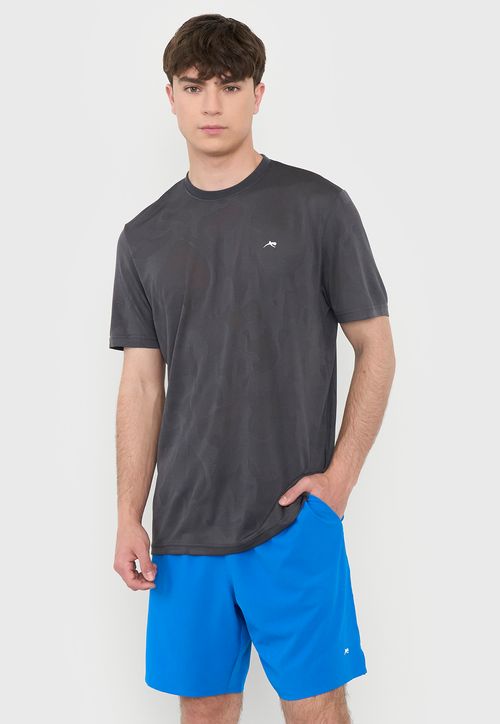 Polera Hombre Deportiva Texturizada Charcoal