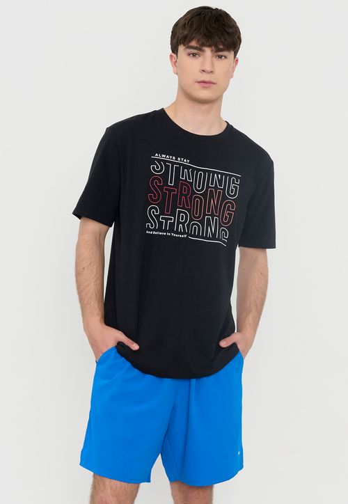 Polera Hombre Deportiva Fun Negro