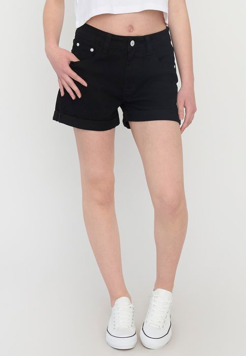 Short Niña Teen Denim Bolsillos Color Negro