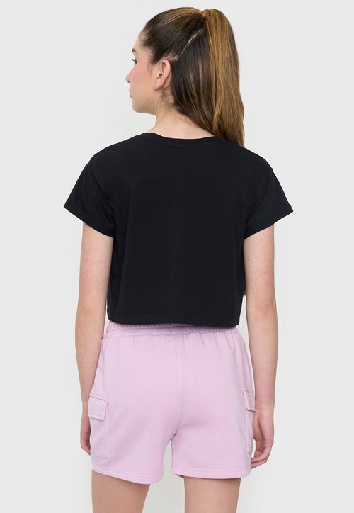 Polera Niña Teen Manga Corta Fun Negro