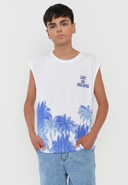 Polera Niño Teen Tank Blanco