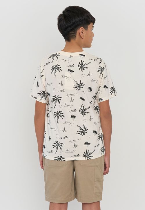 Polera Niño Teen Manga Corta Full Texto Crudo