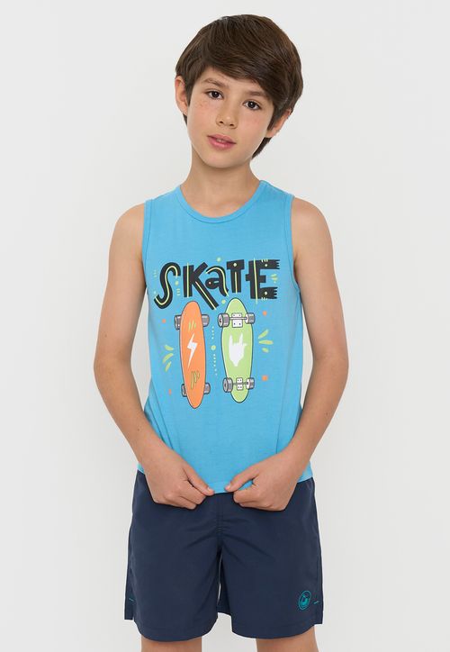 Polera Niño Kids Tank Celeste