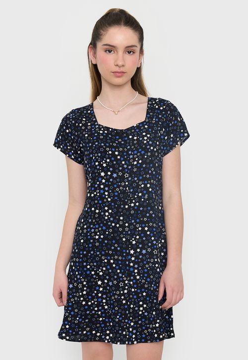 Vestido Niña Teen Viscosa Navy