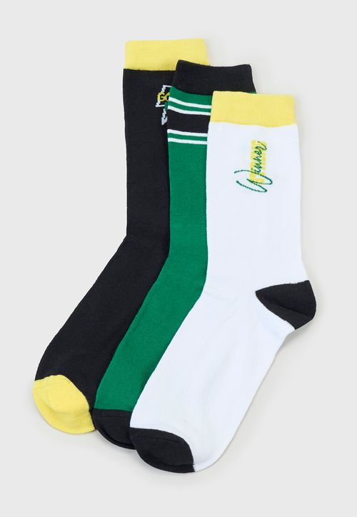 Calcetines Hombre Print Tripack Amarillo