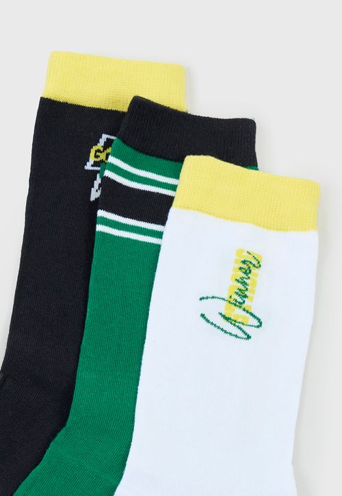 Calcetines Hombre Print Tripack Amarillo