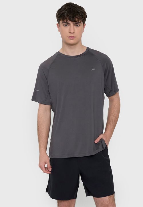 Polera Hombre Deportiva Poliester R-Neck 1 Gris
