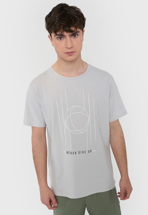 Polera Hombre Deportiva Fun Gris