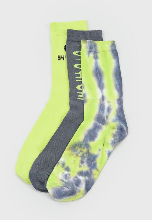 Calcetines Hombre Print Tripack Verde
