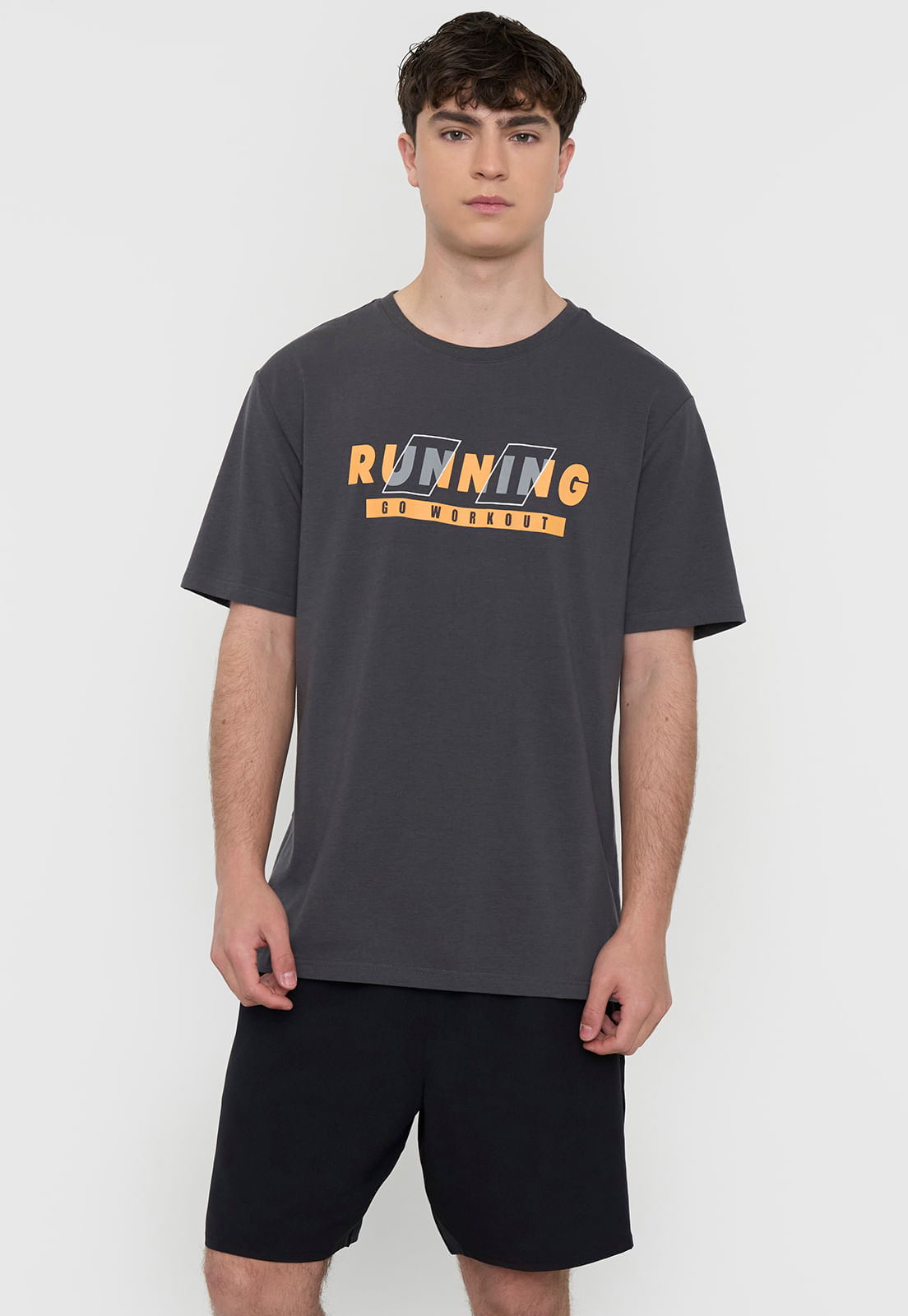 Polera Hombre Deportiva Fun Charcoal