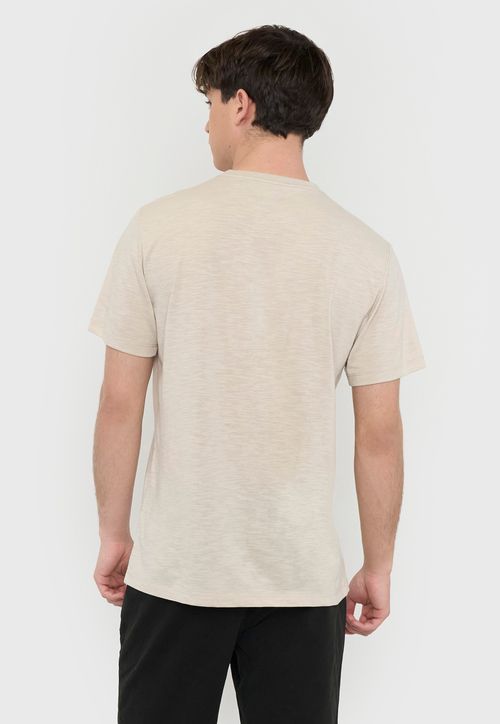 Polera Hombre Fun Bolsillo Ecru