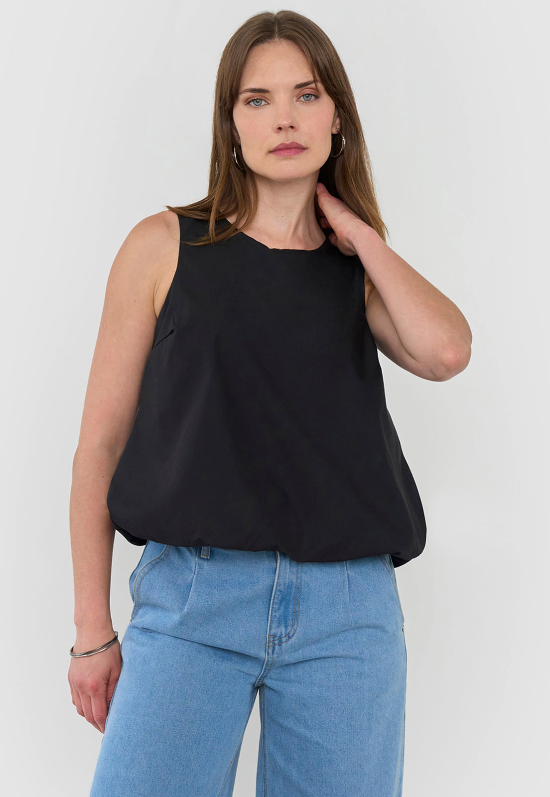 Blusa Mujer Volumen Negro