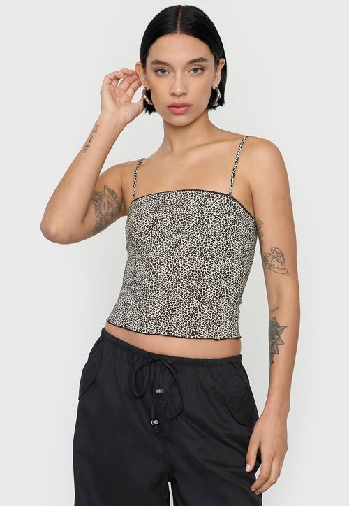 Peto Mujer Pabilo Roulet Animal Print Café