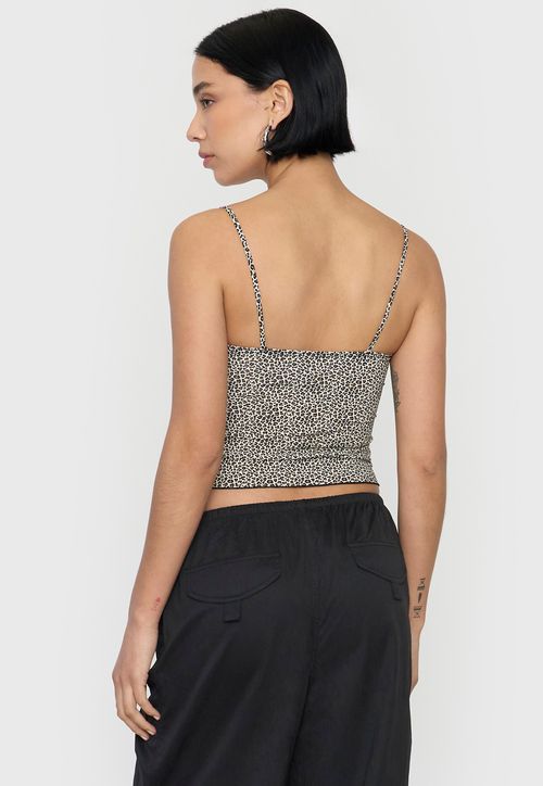 Peto Mujer Pabilo Roulet Animal Print Café