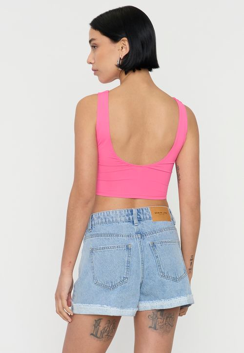 Peto Mujer Halter Espalda Baja Fucsia